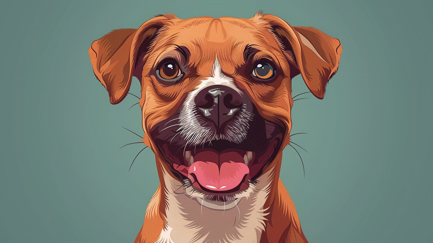 Cartoon portrait of a dog